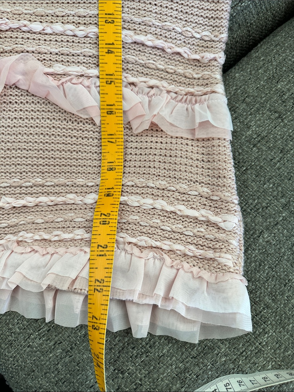 Ruby Rd. Blush Knit Ruffle Open Cardigan - Picture 10 of 10